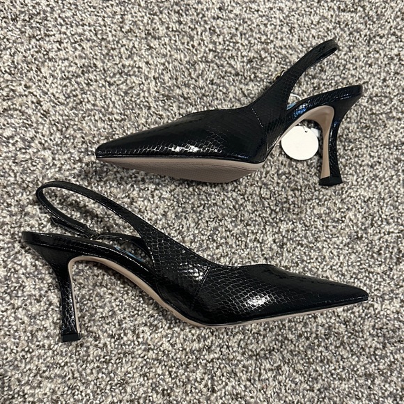 Jessica Simpson Black Textured Slingback Heels - Picture 3 of 6